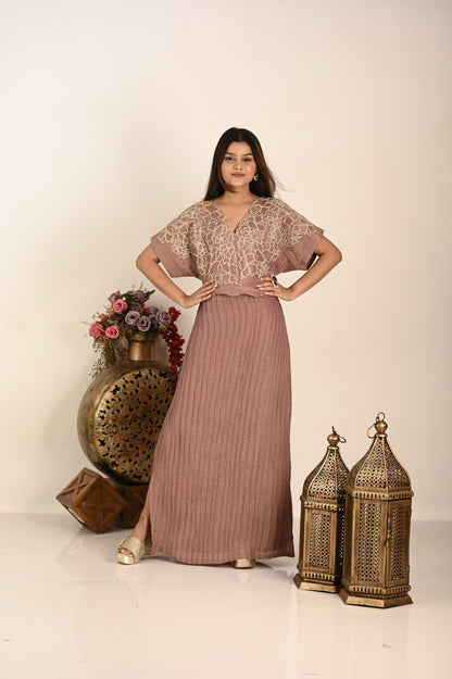 Mauve dori skirt set