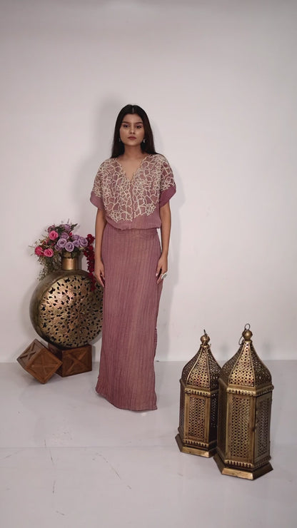 Mauve dori skirt set