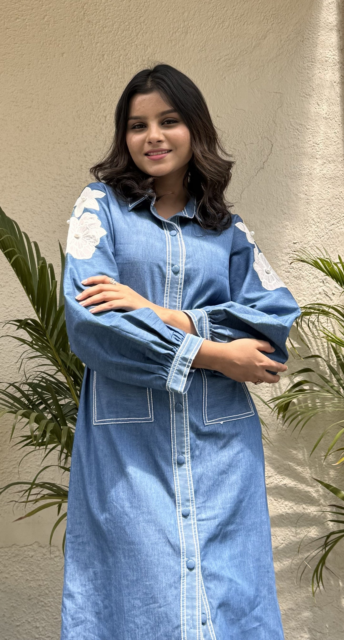 Bare Bloom Shirt Dress