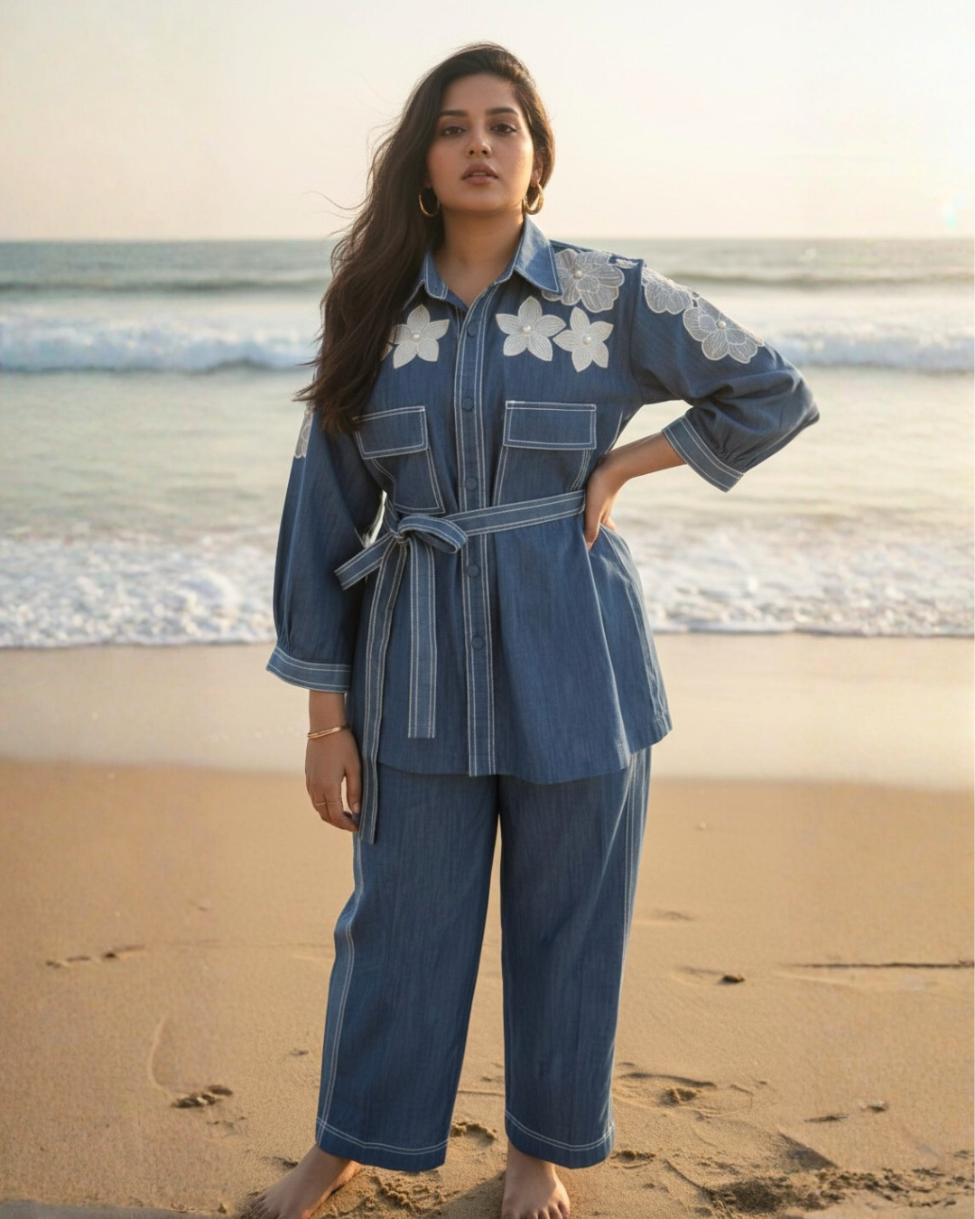 Denim Sitara Set
